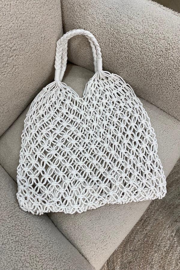 Crochet Tote White - By Girls With Gems