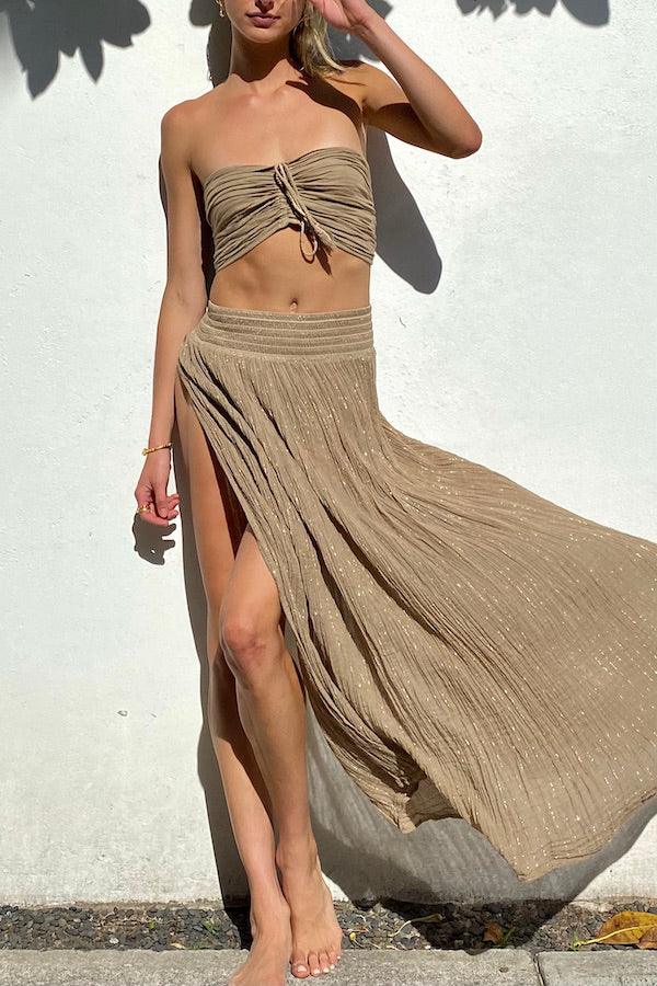 Calypso Skirt Tobacco/Gold - D'Artemide