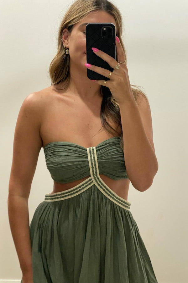 D'Artemide | Chloe Mini Dress Khaki | Girls With Gems