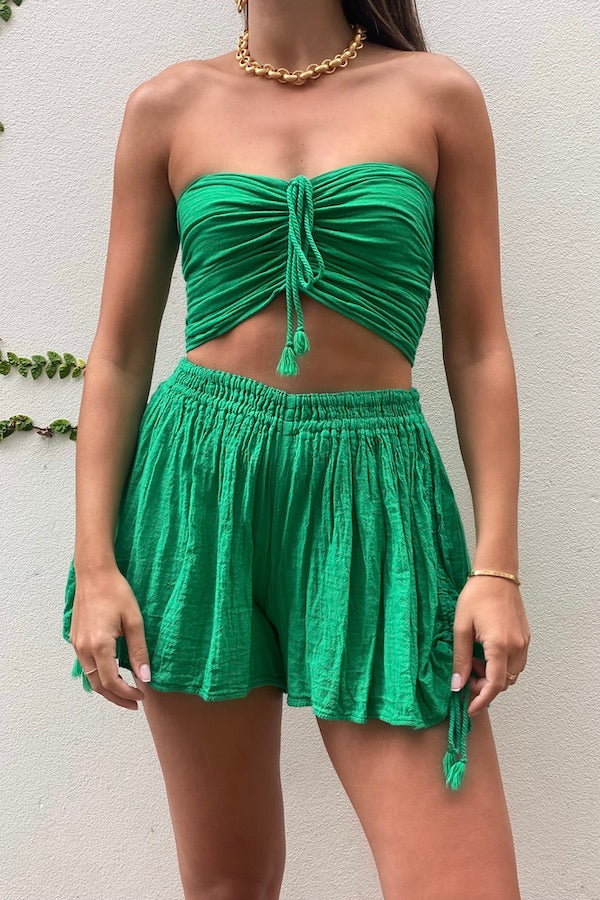 D&#39;Artemide | Ruched Tube Top Emerald | Girls With Gems