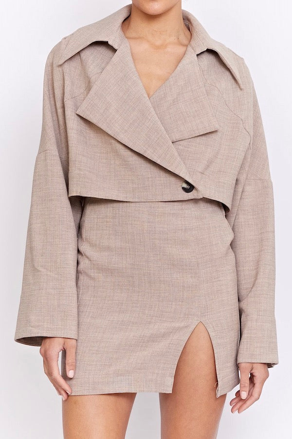 Pfeiffer | The Baxter Trench Dress Biscuit | Girls With Gems