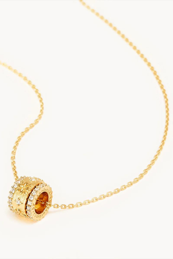 By Charlotte | Gold I Am Enough Spinning Mediation Necklace | Girls with Gems
