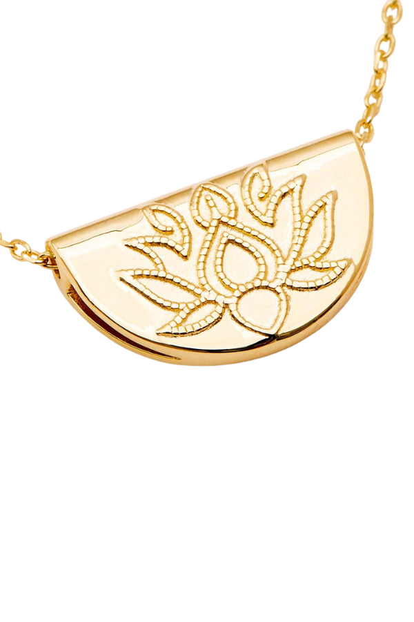 By Charlotte | Gold Lucky Lotus Necklace | Girls with Gems