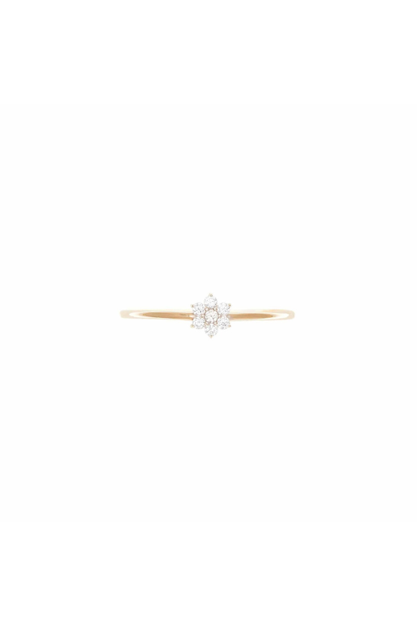 By Charlotte | 14kt Gold Crystal Lotus Flower Ring | Girls with Gems