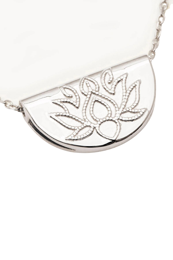 By Charlotte | Silver Lotus Short Necklace | Girls with Gems