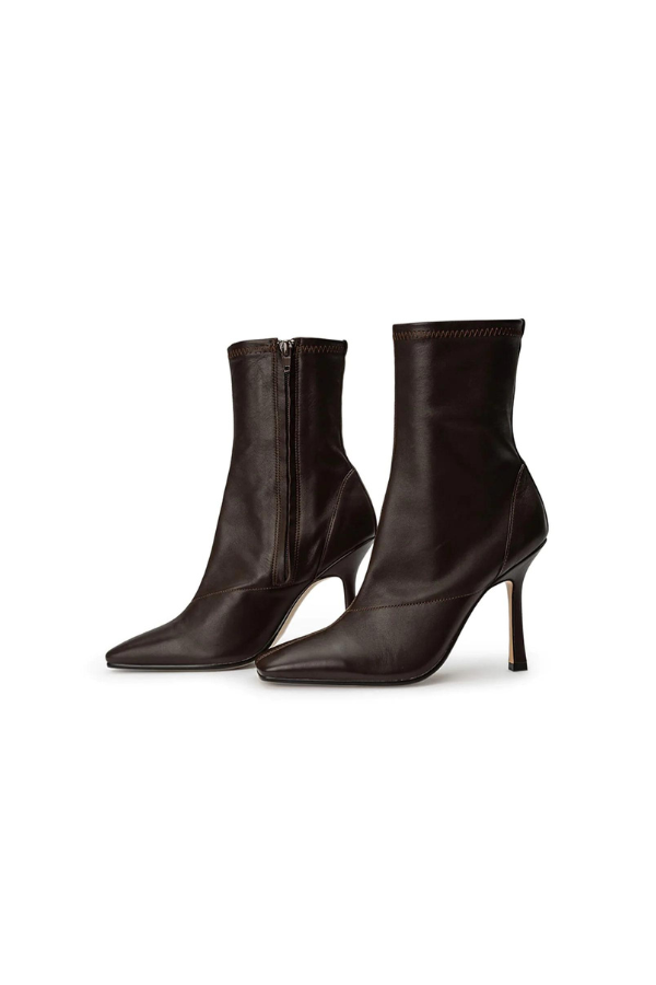 Tony Bianco | Halsey Chocolate Nappa 10.5cm Ankle Boots | Girls with Gems