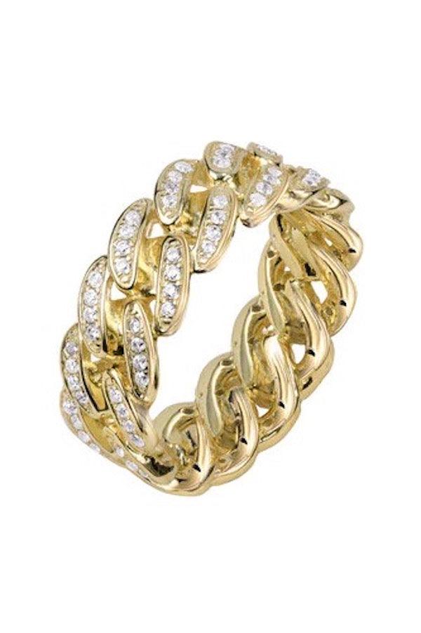 The Iced Out Cuban Link II Ring - The M Jewelers