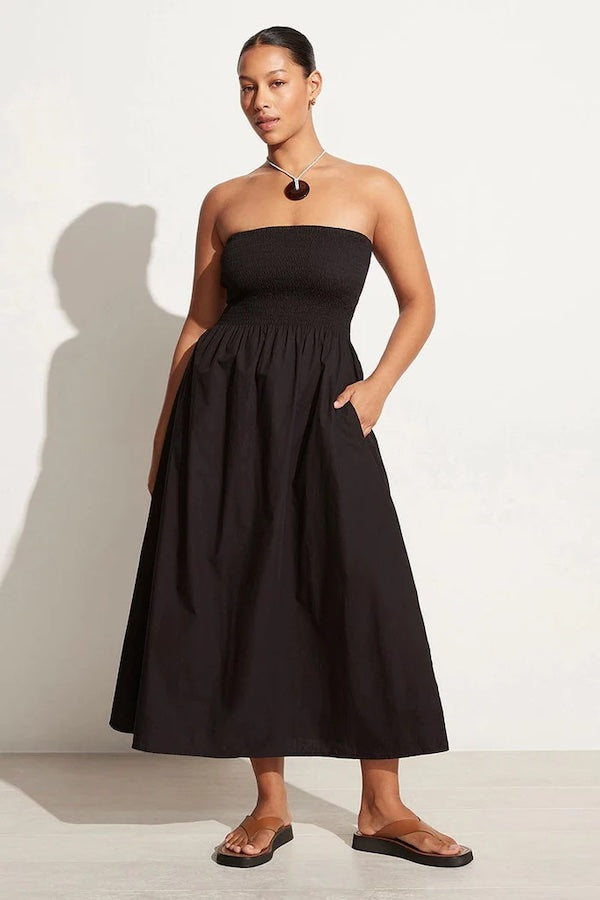Faithfull The Brand | Madella Midi Dress Black | Girls With Gems