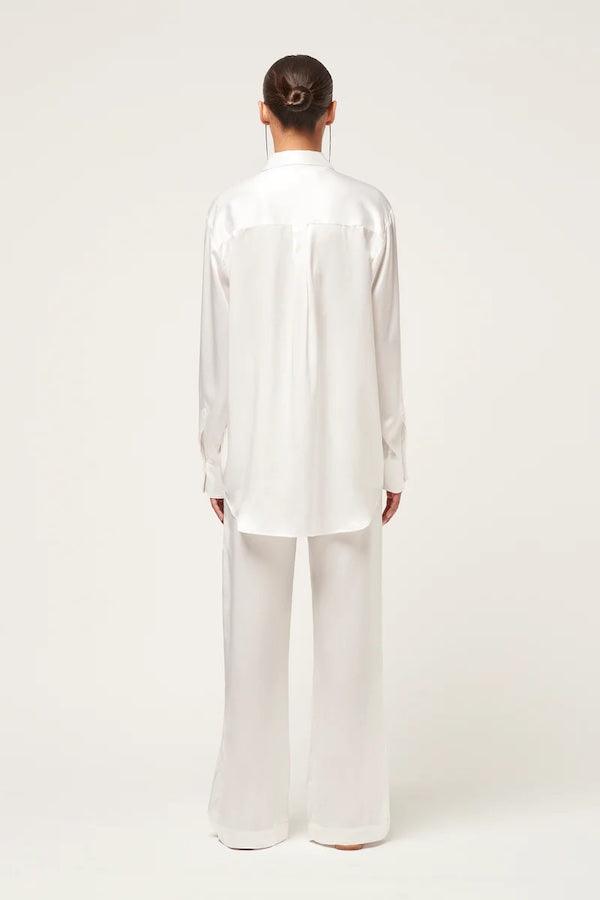 Relaxed Silk Boy Shirt White - Michael Lo Sordo