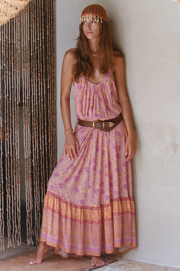 Spell | Village Strappy Maxi Dress Sunrise | Girls With Gems