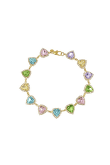 Vivian Necklace Pastel N40 by Mayol, gold plated necklace with Swarovski crystal heart. Perfect for playful styling or gifting.
