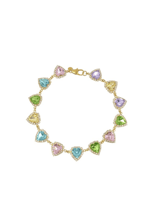 Vivian Necklace Pastel N40 by Mayol, gold plated necklace with Swarovski crystal heart. Perfect for playful styling or gifting.