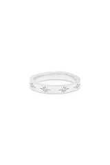 Sterling Silver Stardust Ring by By Charlotte, silver ring with CZ crystals and textured finish. Perfect for stacking or everyday styling.