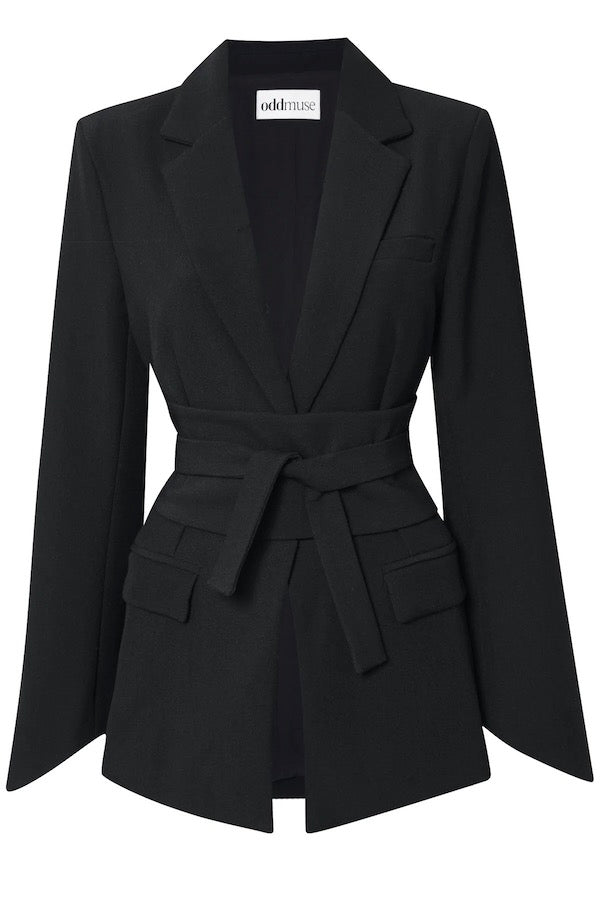 Odd Muse | Ultimate Muse Blazer With Additional Belts Black | Girls With Gems