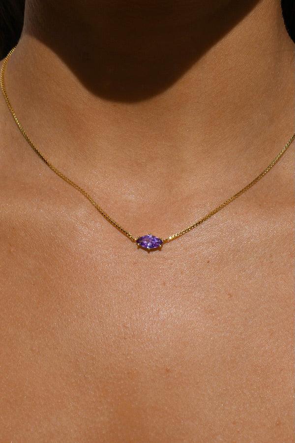 Birthstone Necklace February - Avant Studio