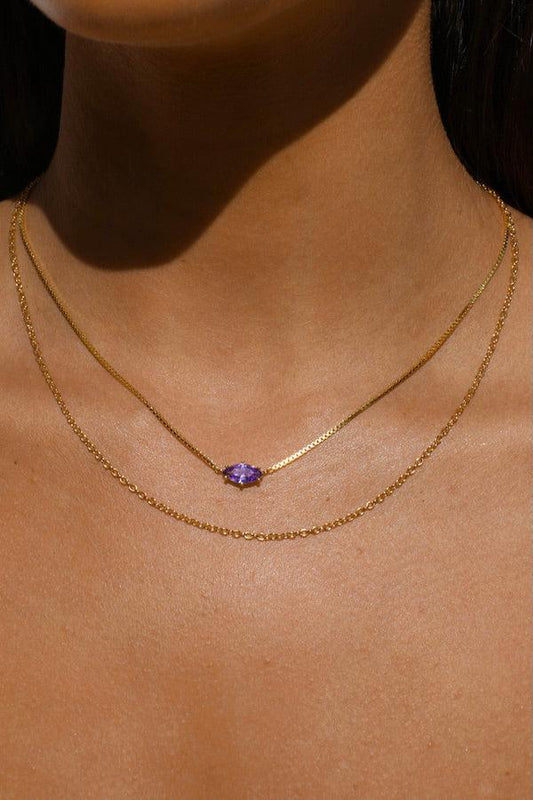 Birthstone Necklace February - Avant Studio