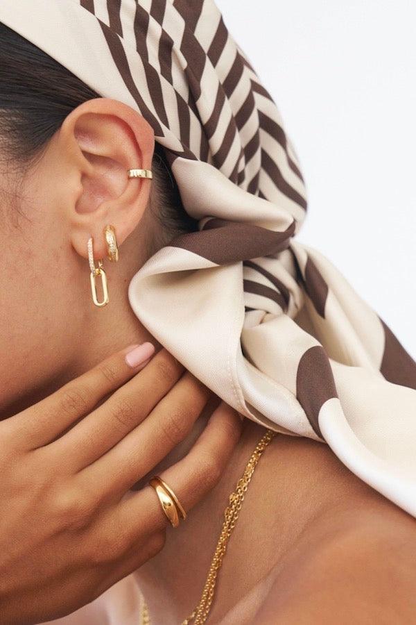 Celine Earrings Gold Pavé - Avant Studio