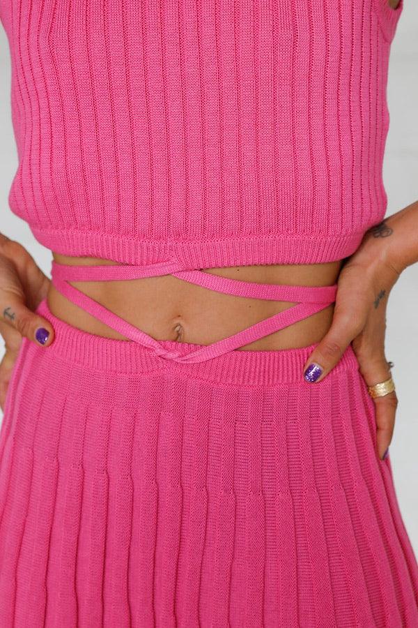Loretta Mini Skirt Flamingo Pink - Andean Collective