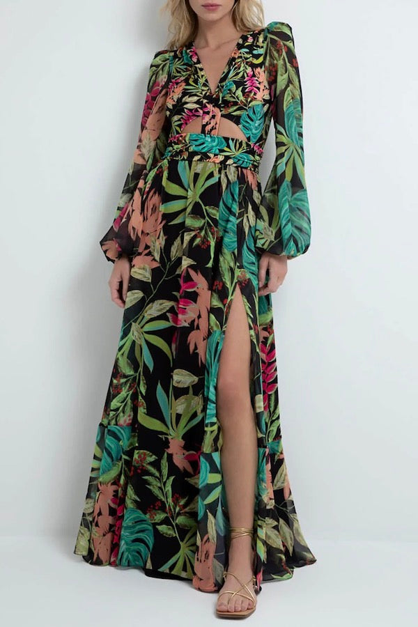 Tropicalia Cut-Out Maxi Dress
