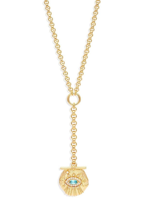 By Charlotte | Gold Awaken Lariat Fob Necklace | Girls with Gems